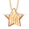 Rose-gold Star Design Charm Necklace, Simple and Fashionable, Suitable for Women